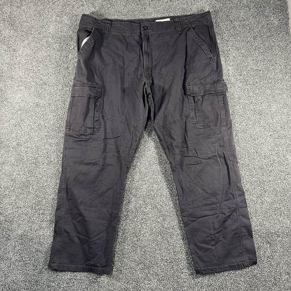 Wrangler Mens 40x30 Relaxed Fit Cargo Pants Charcoal Gray Utility Work